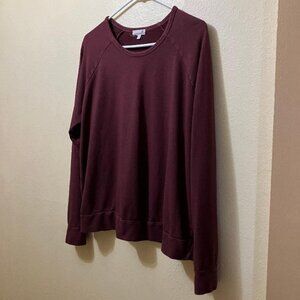 Sundry By Anthropologie Women's Maroon Long Sleeve Crewneck Sweatshirt Size 4